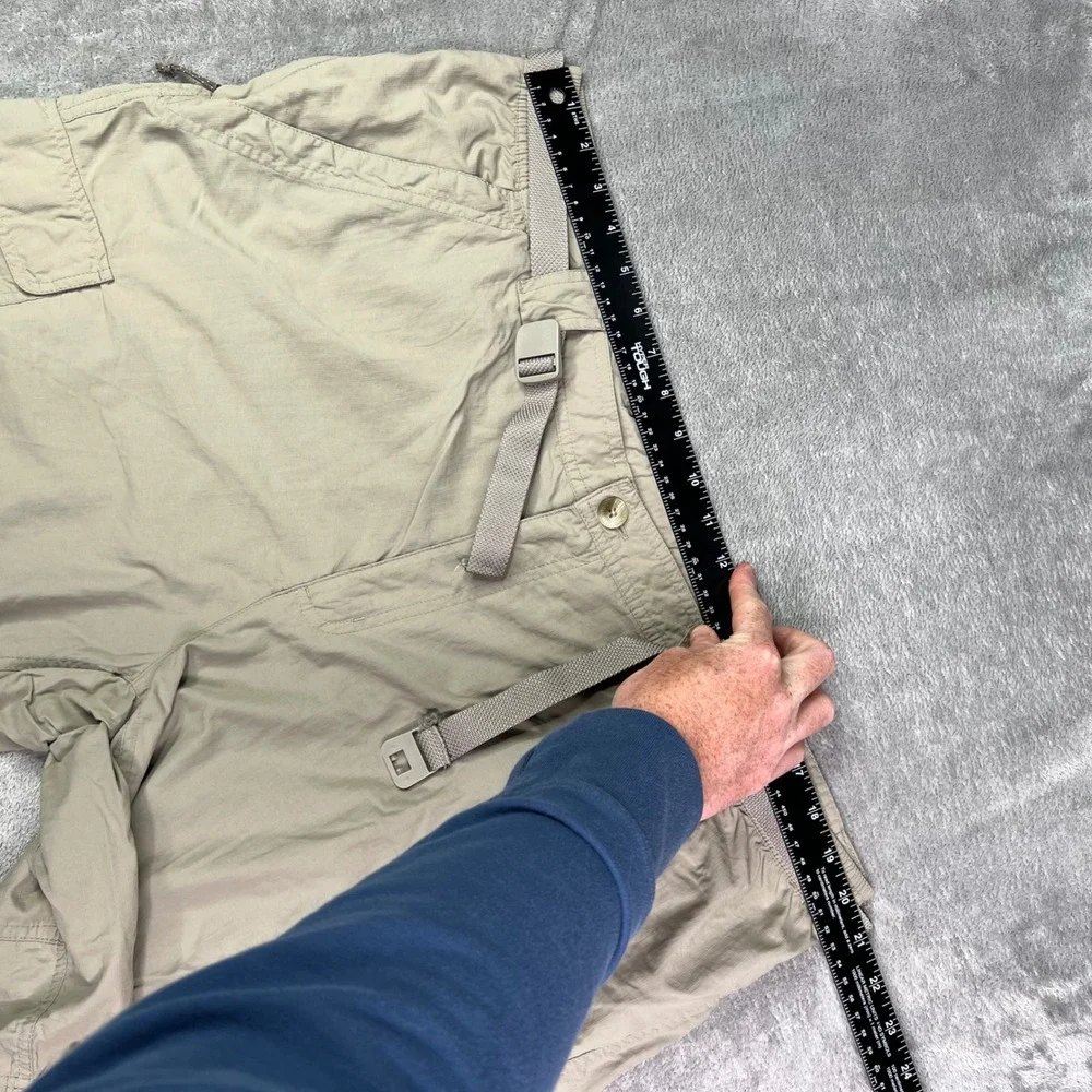 Columbia Titanium Cargo Shorts Mens XXL Tan Solid Omni-Dry Ripstop Hiking Belted